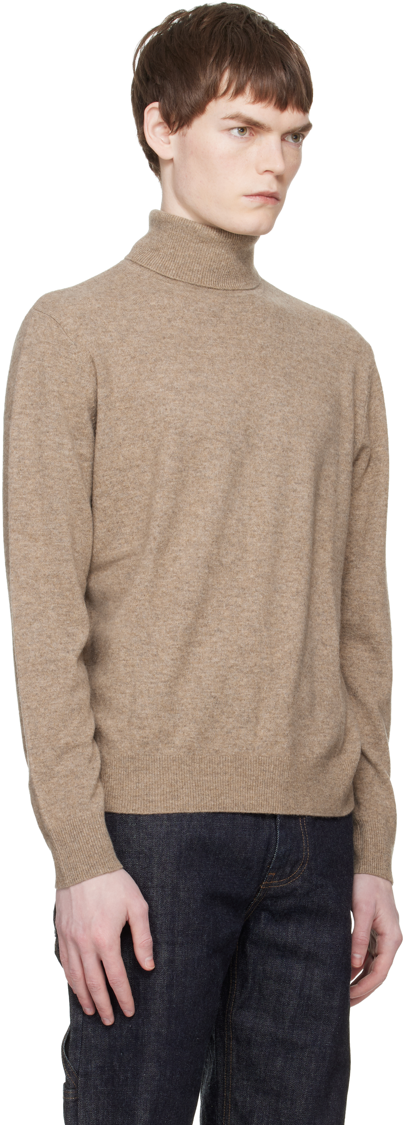 Beige Knit Turtleneck