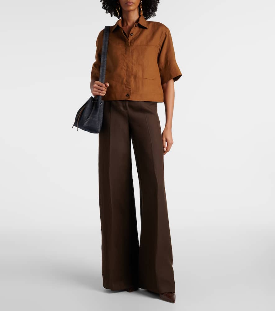 Cropped linen shirt