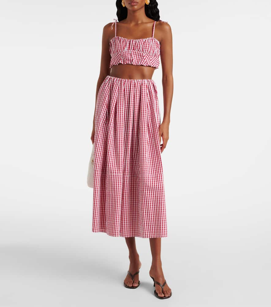 Faithfull Mira gingham cotton poplin crop top