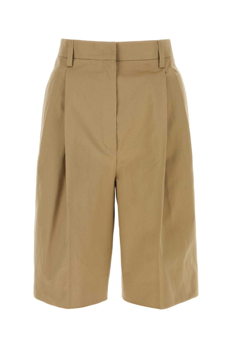 Beige Cotton Bermuda Shorts