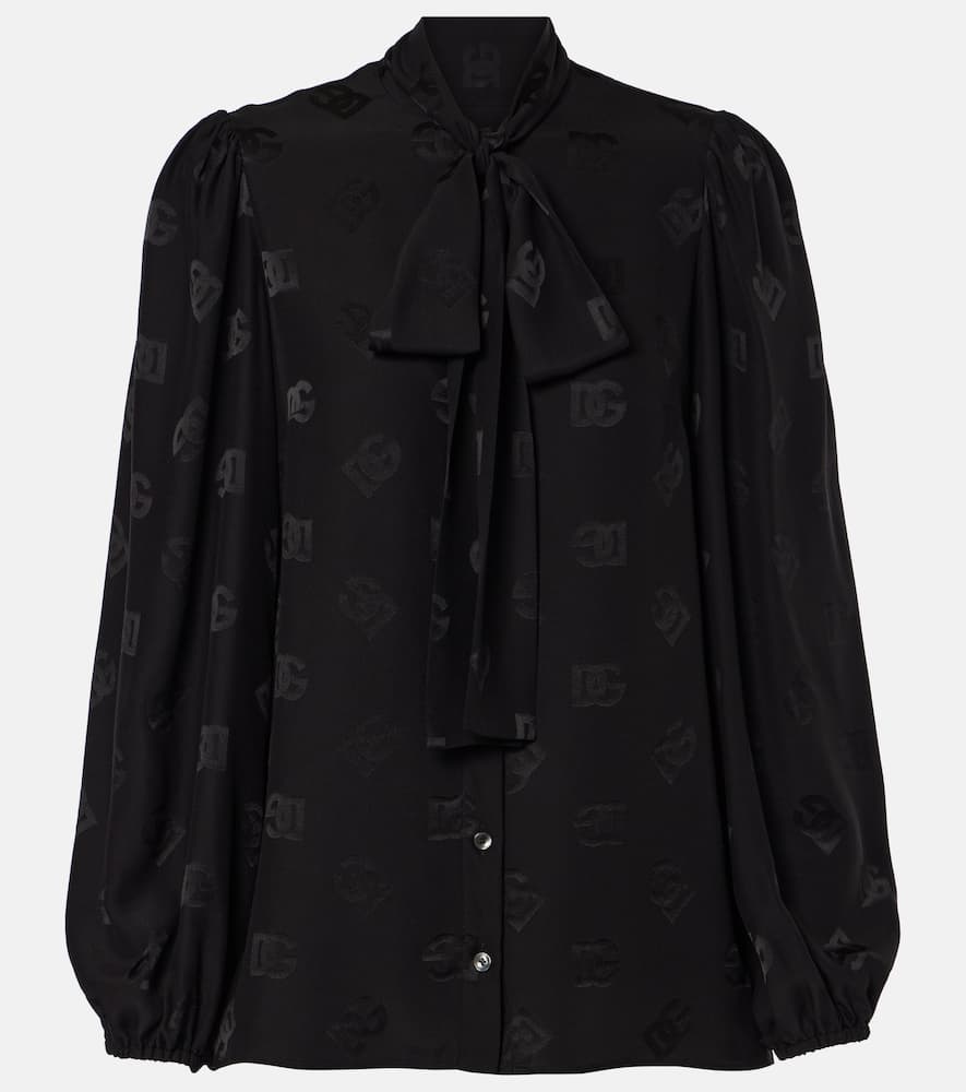 DG bow-detail silk blouse