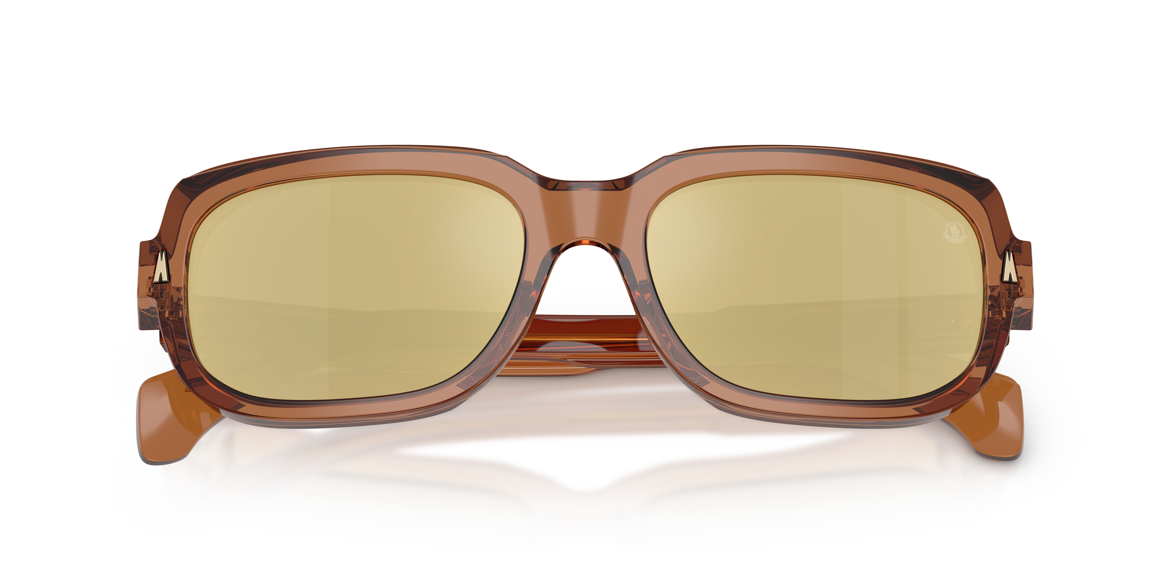 Moncler Unisex Moncler ME6008 SUNTRAP 3017F9 Sunglasses Acetate Orange Brown Pillow Mirror