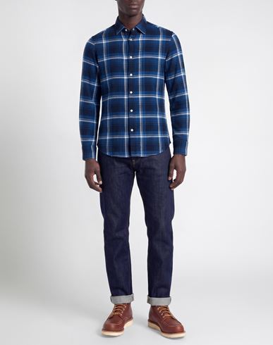 R3d Wöôd Man Shirt Blue Size S Cotton