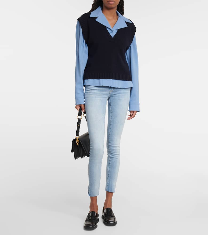Split cuff skinny jeans