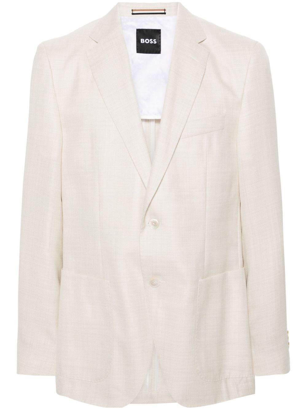 Notched-lapels single-breasted blazer - Neutrals