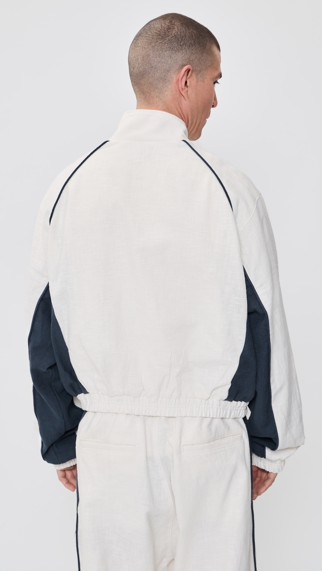 Ramona Piping Track Jacket White/Navy