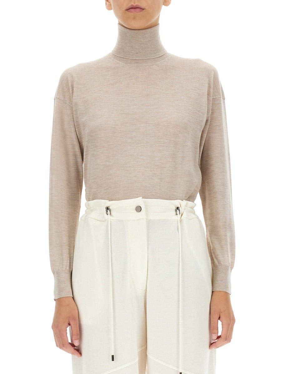 Ribbed-knit roll neck sweater