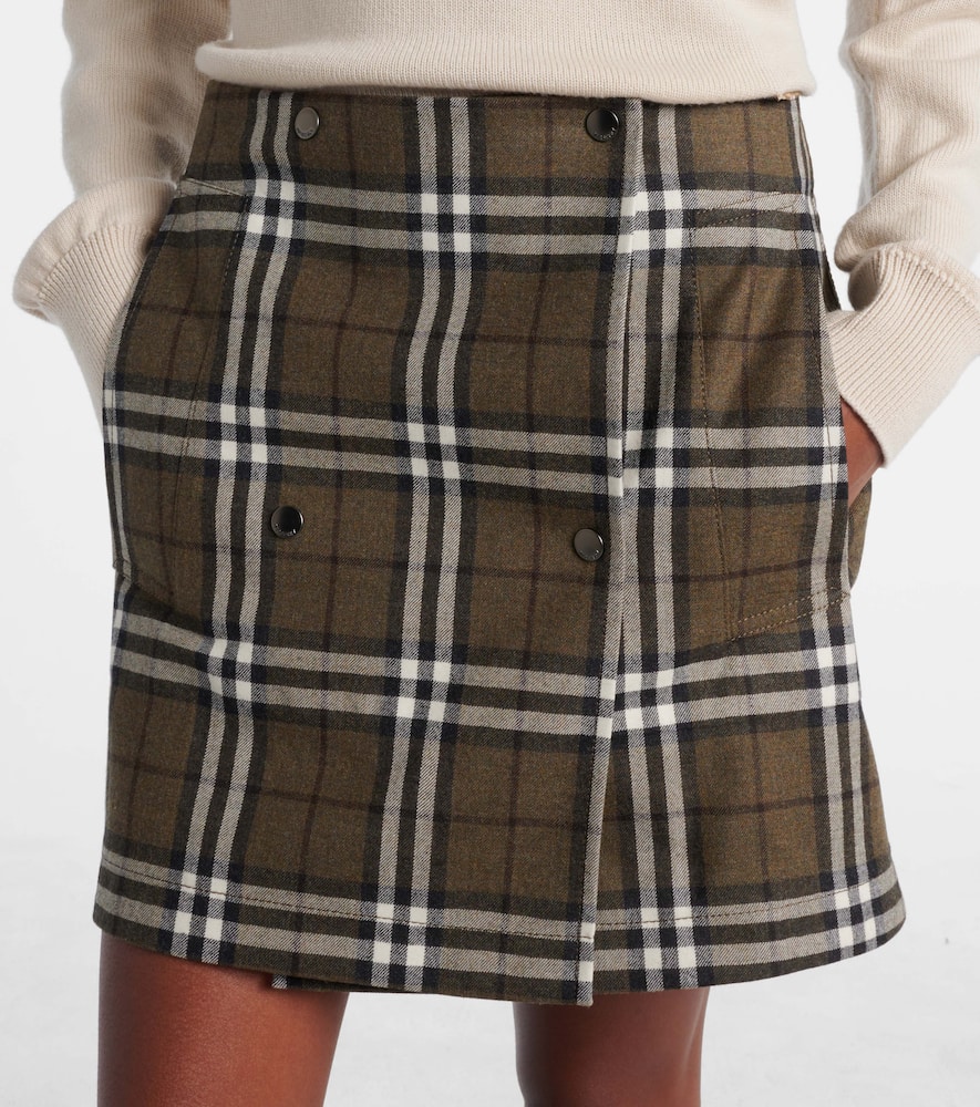 Check wool miniskirt