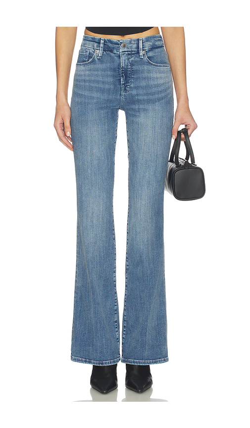 Good American Good Legs Flare Jeans in Blue. 00. Also , 4, 6, 8, 10, 12, 14, 16, 18, 20