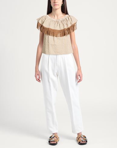 Le Volière Woman Top Camel Size M/L Cotton