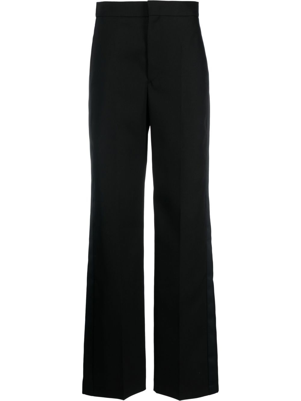 Pressed-crease wide-leg trousers - Black
