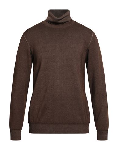 Man Turtleneck Brown Size XL Merino Wool