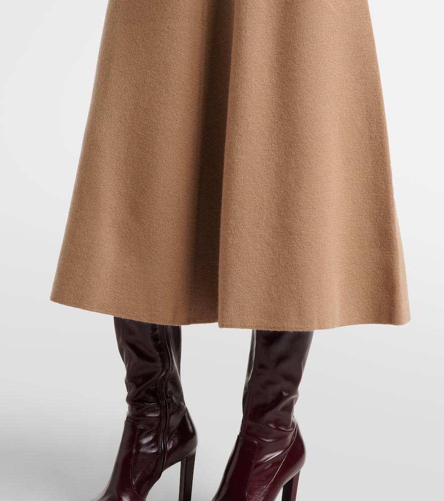Wool and cashmere midi skirt