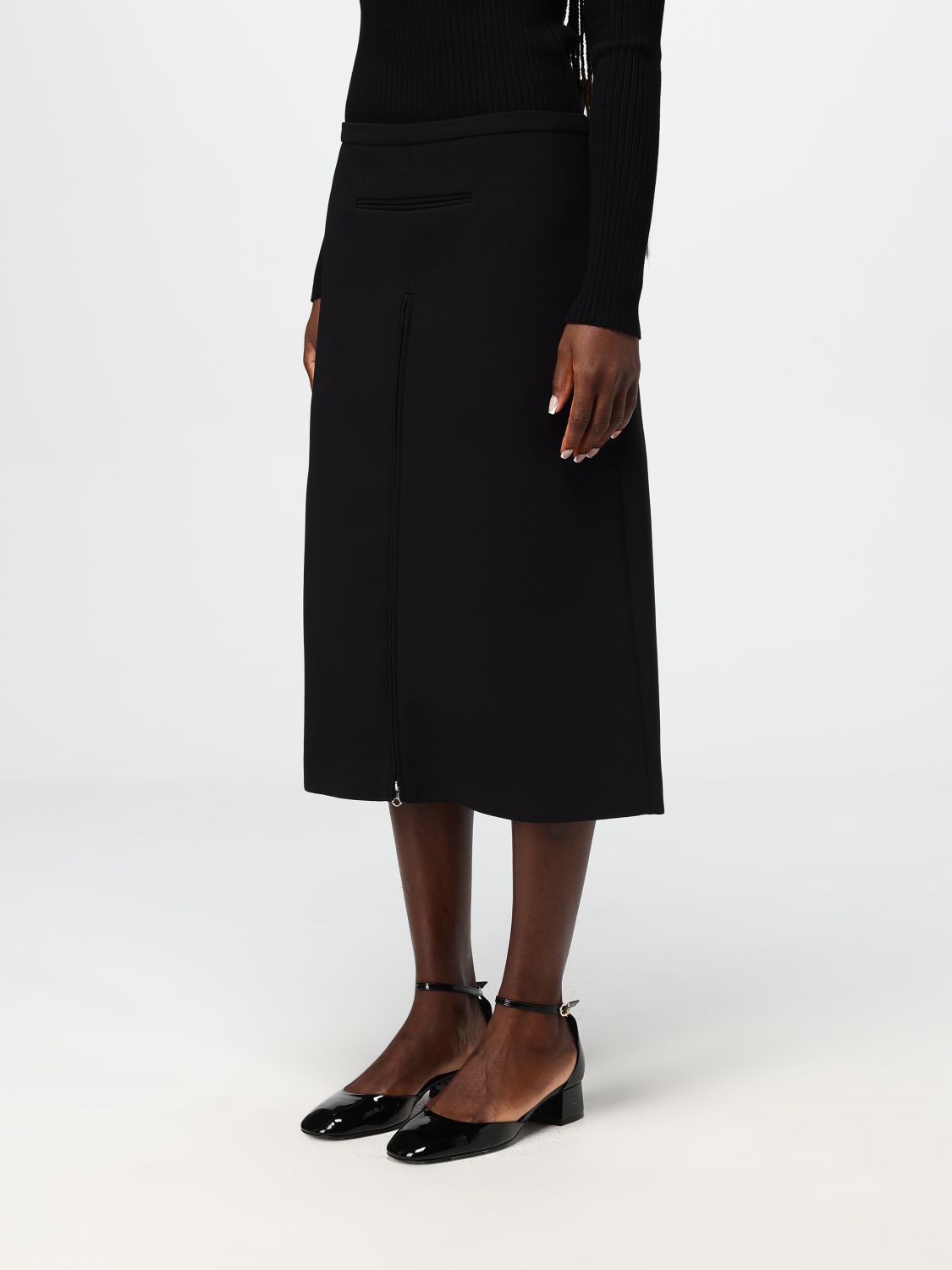 Heritage crepe-texture midi skirt - Black