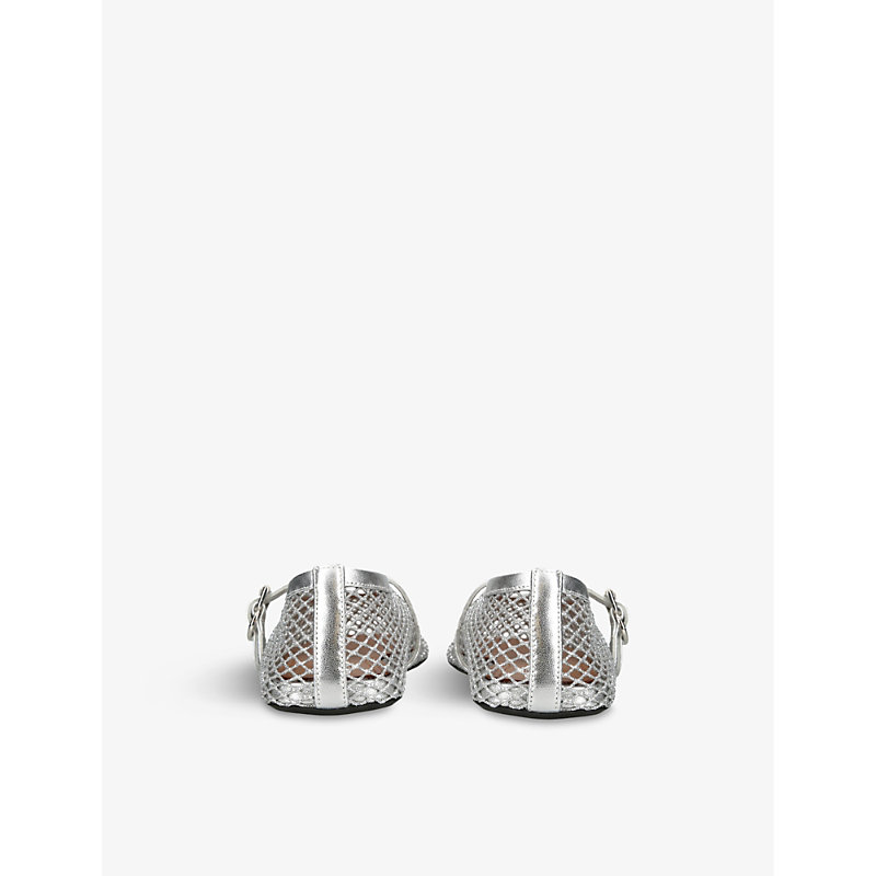 Womens Cut-Out Mesh Ballerina Flats