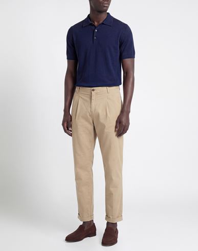 Man Pants Beige Size 28 Cotton, Elastane