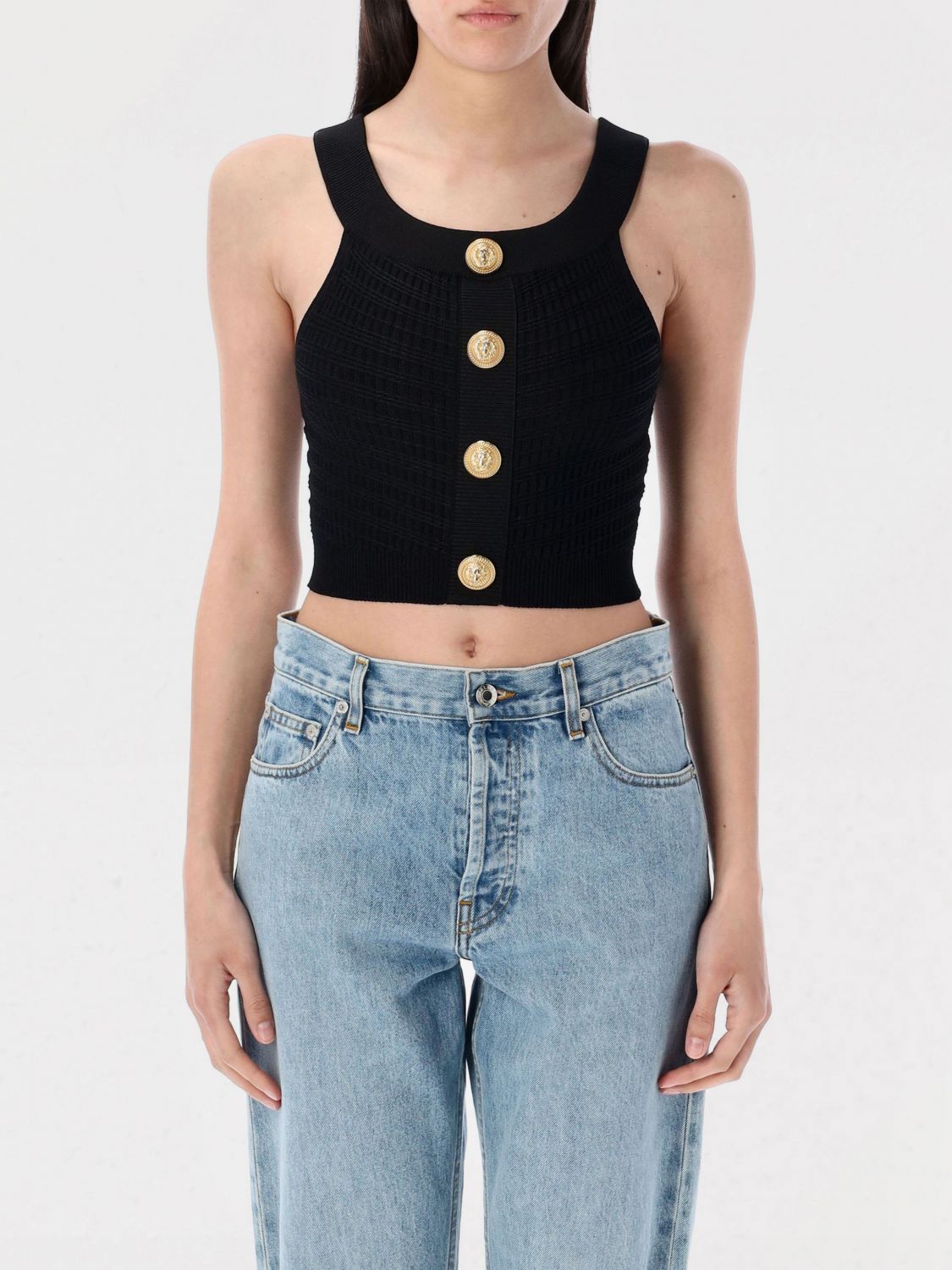 Top BALMAIN Woman color Black
