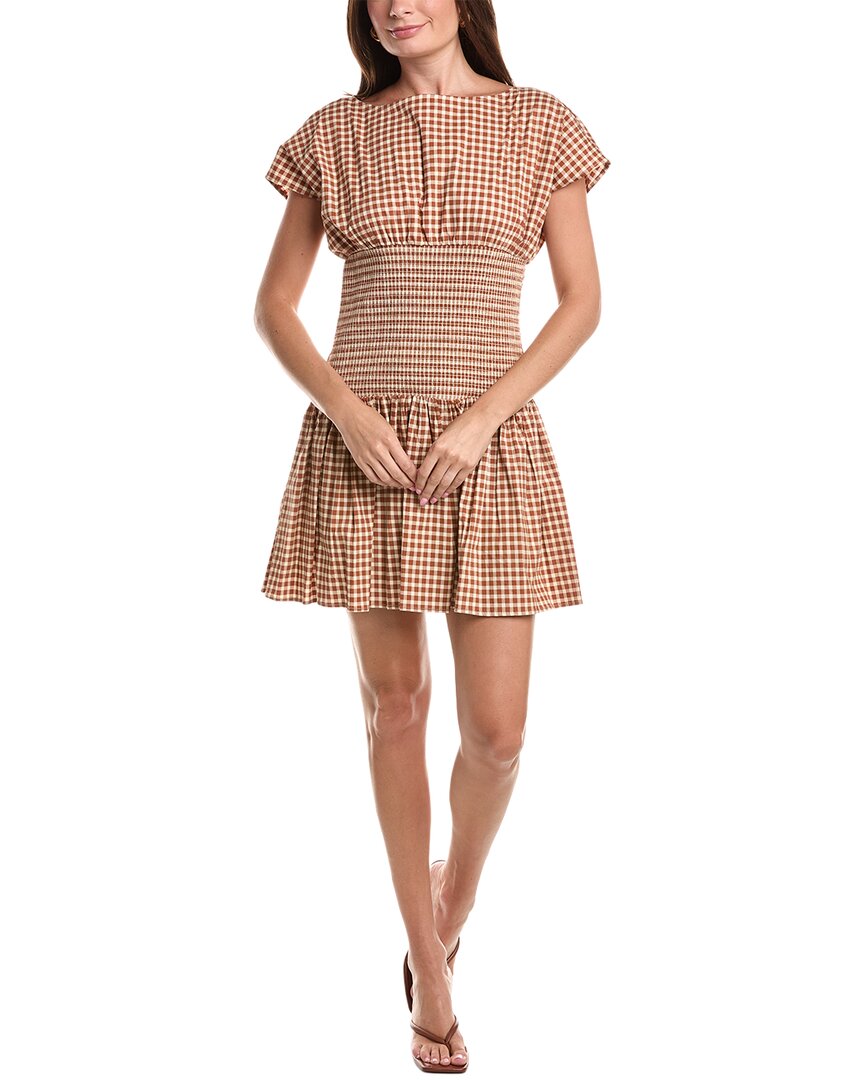 Boat Neck Drop Waist Mini Dress
