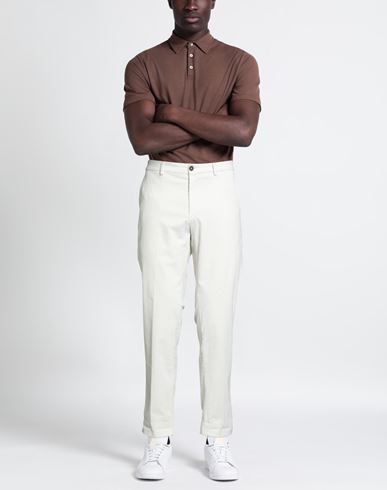 Man Pants Off white Size 38 Cotton, Elastane