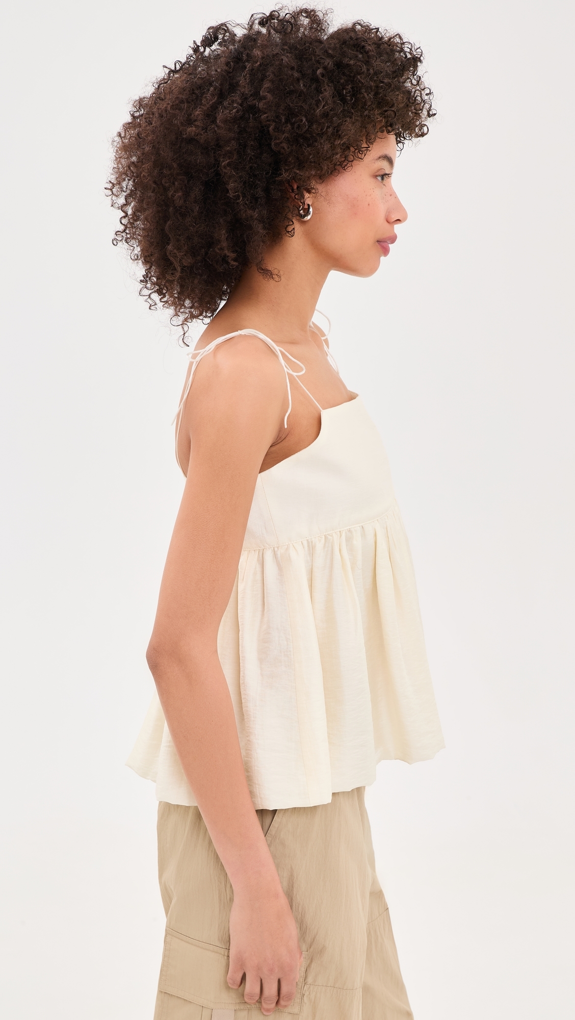 Flared Bustier Blouse Ivory