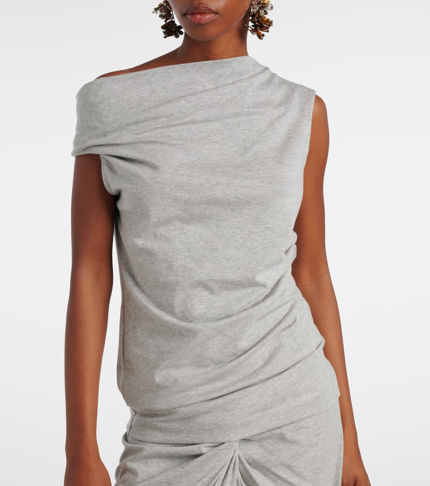 Draped cotton jersey top