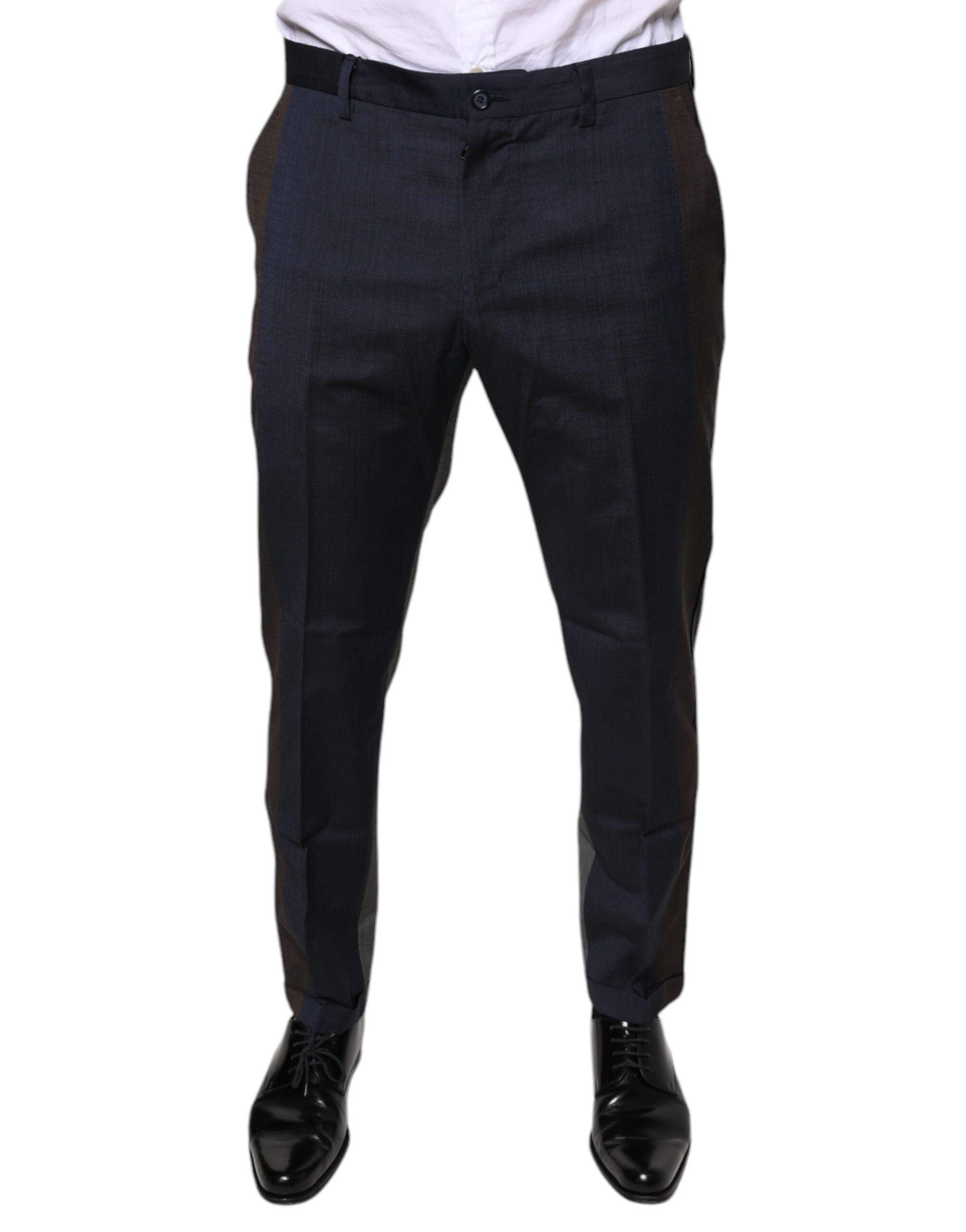 Cotton-Wool Blend Formal Trousers — Black