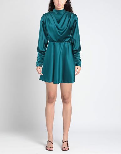 Woman Mini dress Deep teal Size L PES