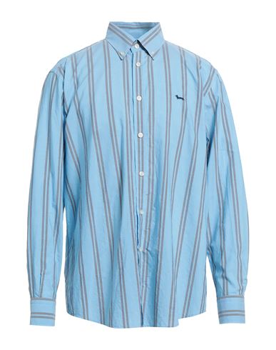 Man Shirt Azure Size L Cotton, Lyocell