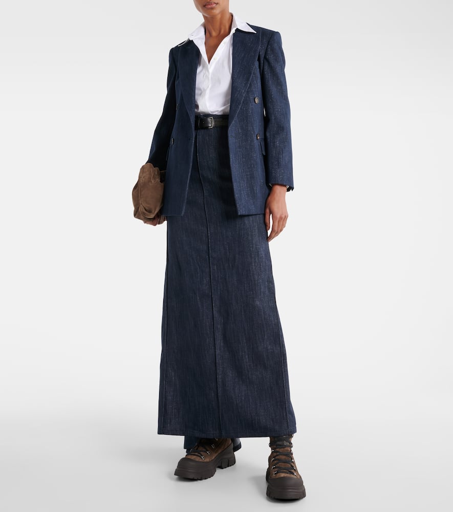 Cotton-blend maxi skirt