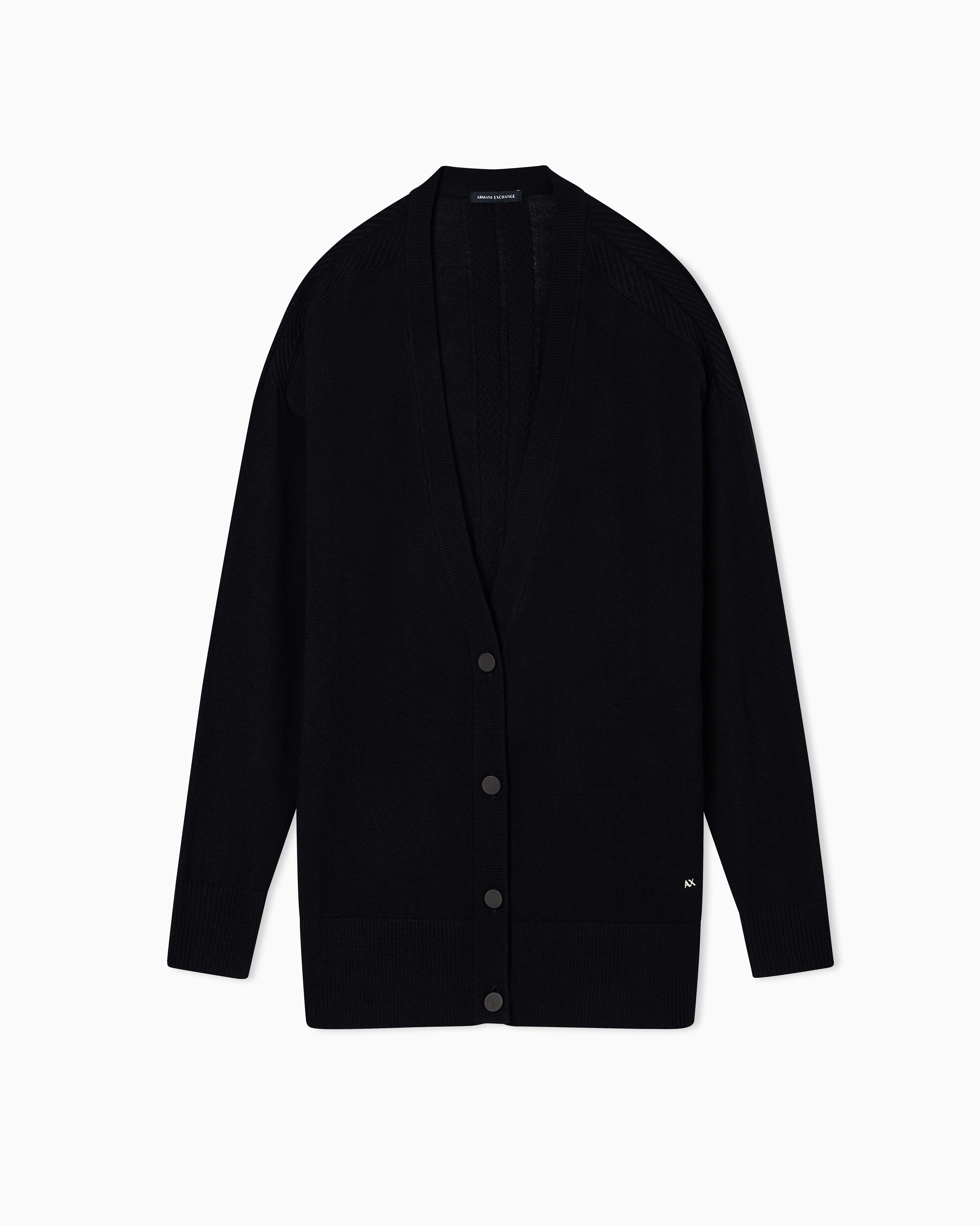Oversized wool blend cardigan