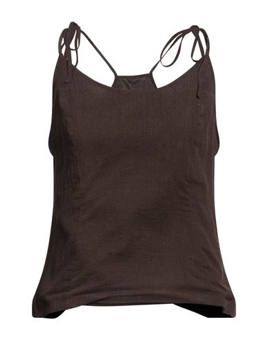 Woman Top Chocolate brown Size 10 Cotton