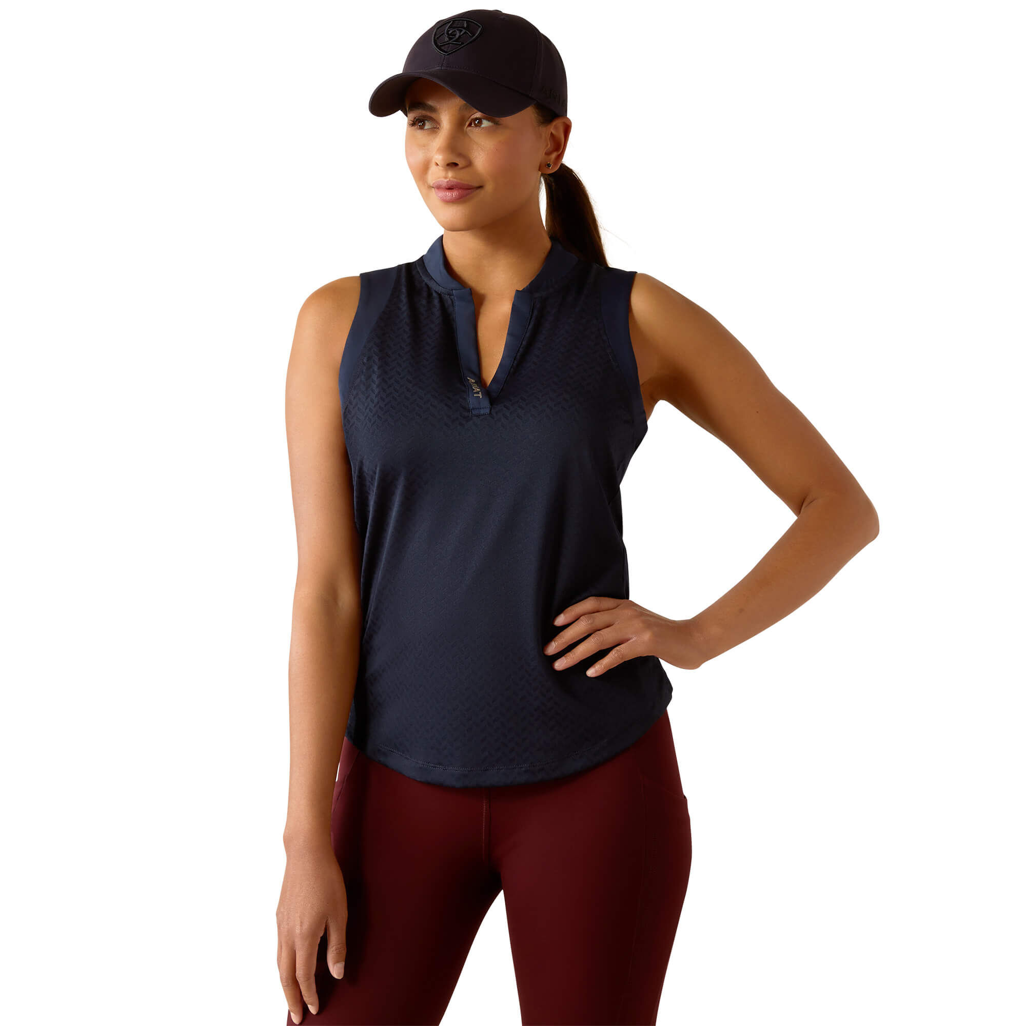 Women's Mesa Sleeveless Baselayer Top in Navy Eclipse, Size Large, by Ariat