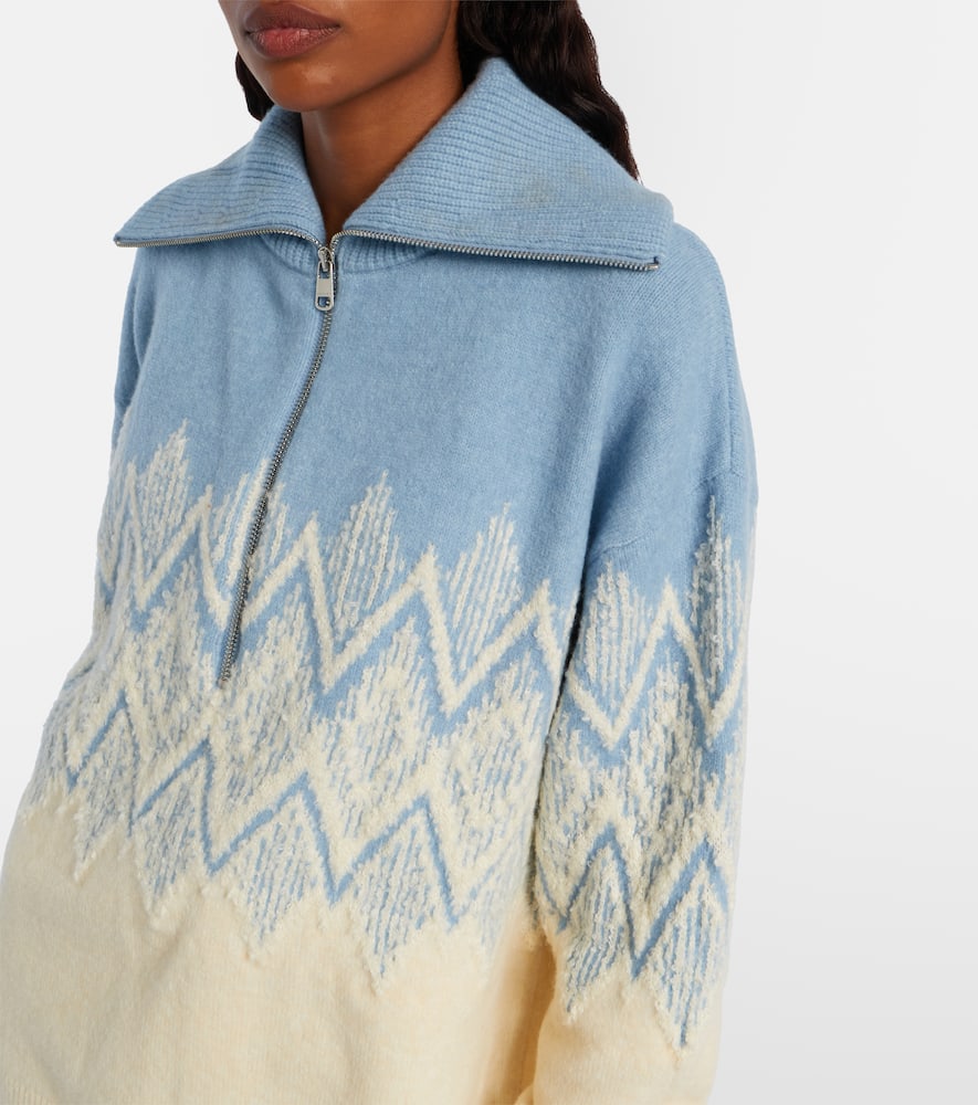 Hedda jacquard half-zip sweater