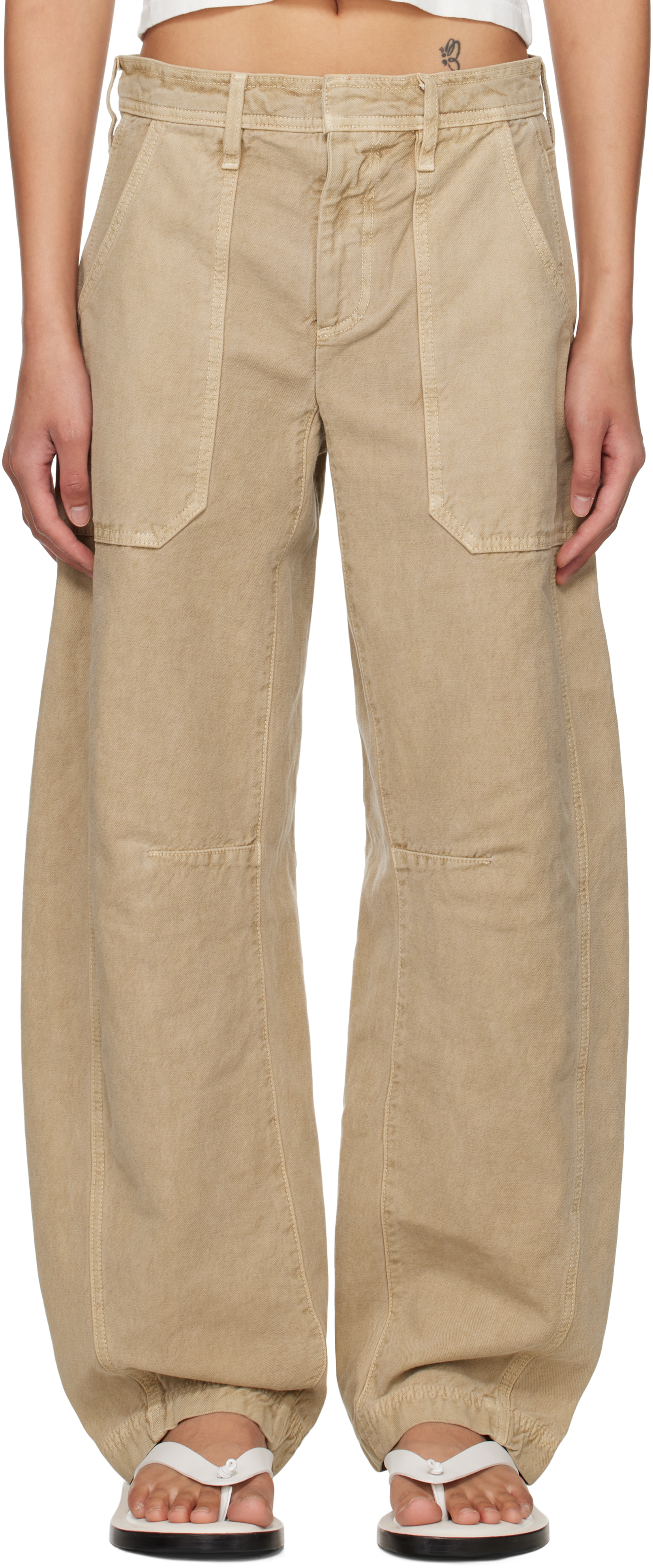SLVRLAKE Beige Rookie Cargo Pants