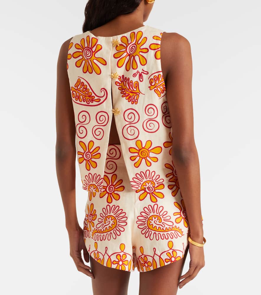 Avelino printed linen top