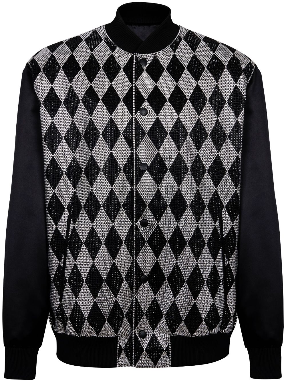 Rhinestone-embellished bomber jacket - Black