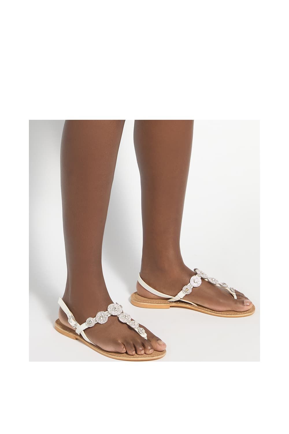 Dune London 'liana' Leather Sandals In White