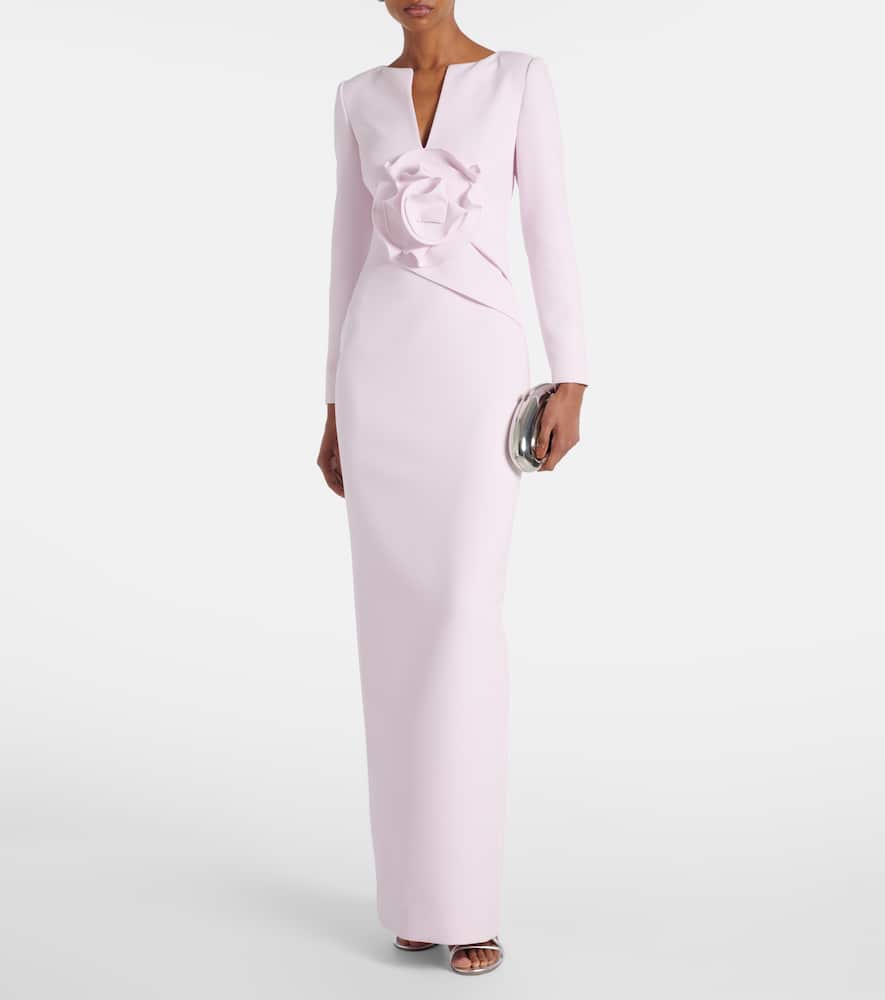 Roland Mouret Floral-applique gathered gown