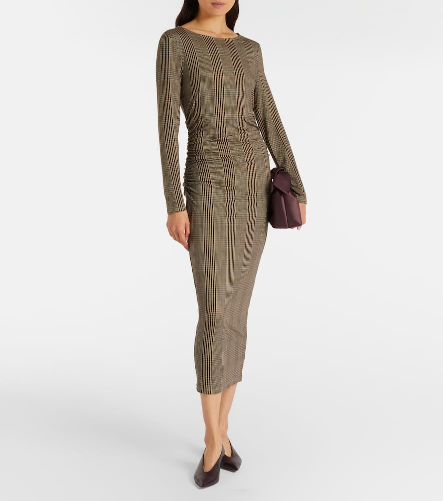Charissa houndstooth jersey maxi dress