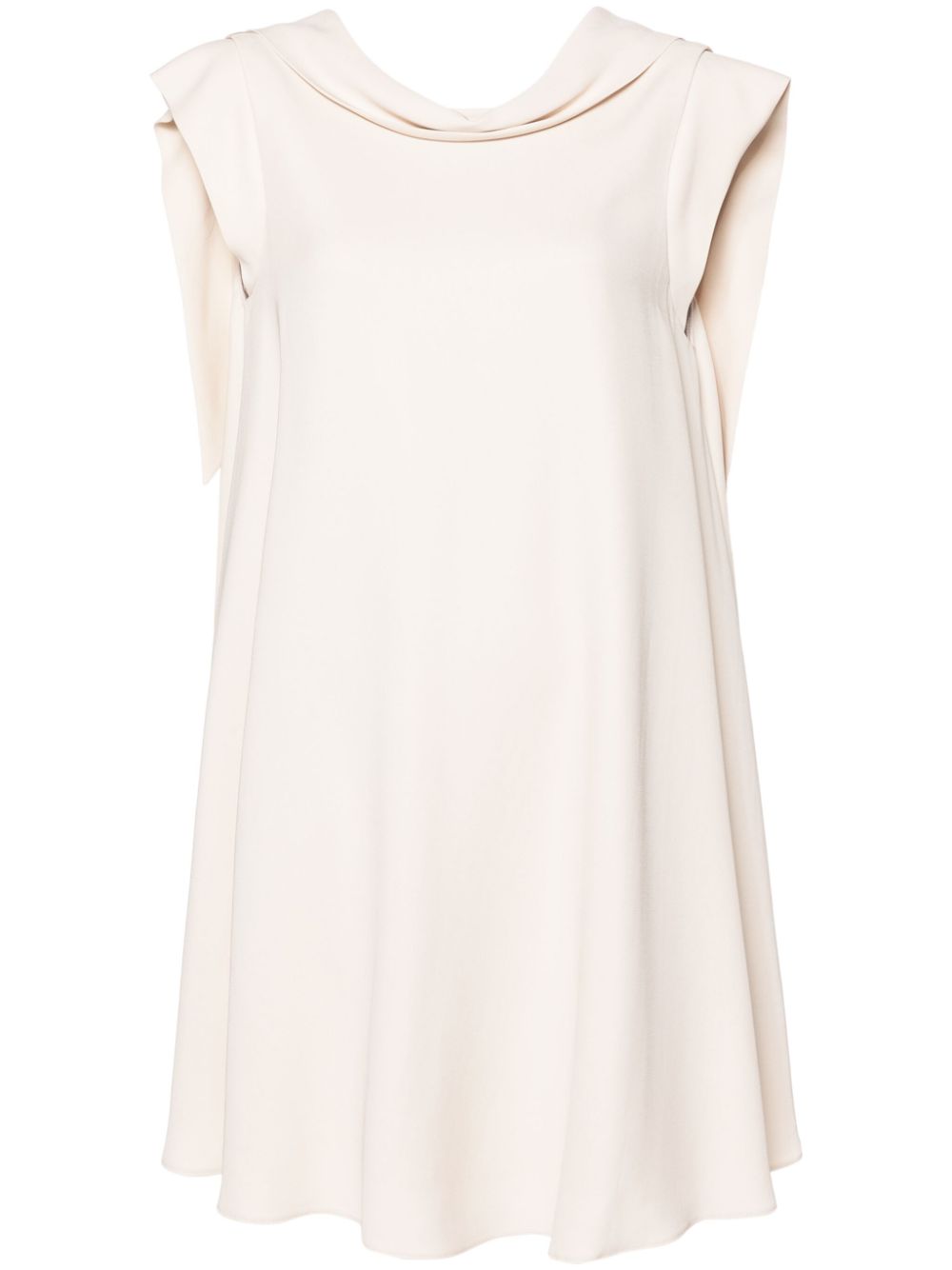 Pointed-collar mini dress - Neutrals
