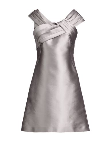 Woman Mini dress Light grey Size 2 Polyester, Silk