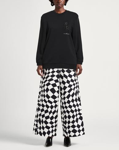 Woman Sweatshirt Black Size L Cotton, Polyester