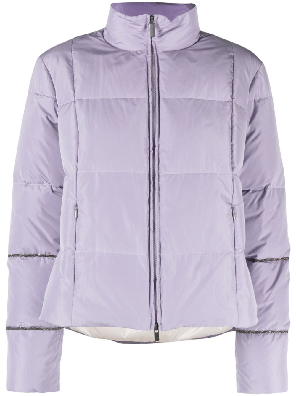High-neck puffer jacket - Purple