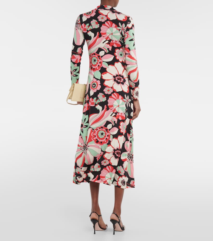 Rixo Tillie floral jersey midi dress