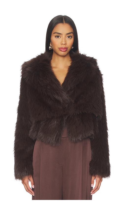 The Sei Faux Fur Bomber Jacket in Grey