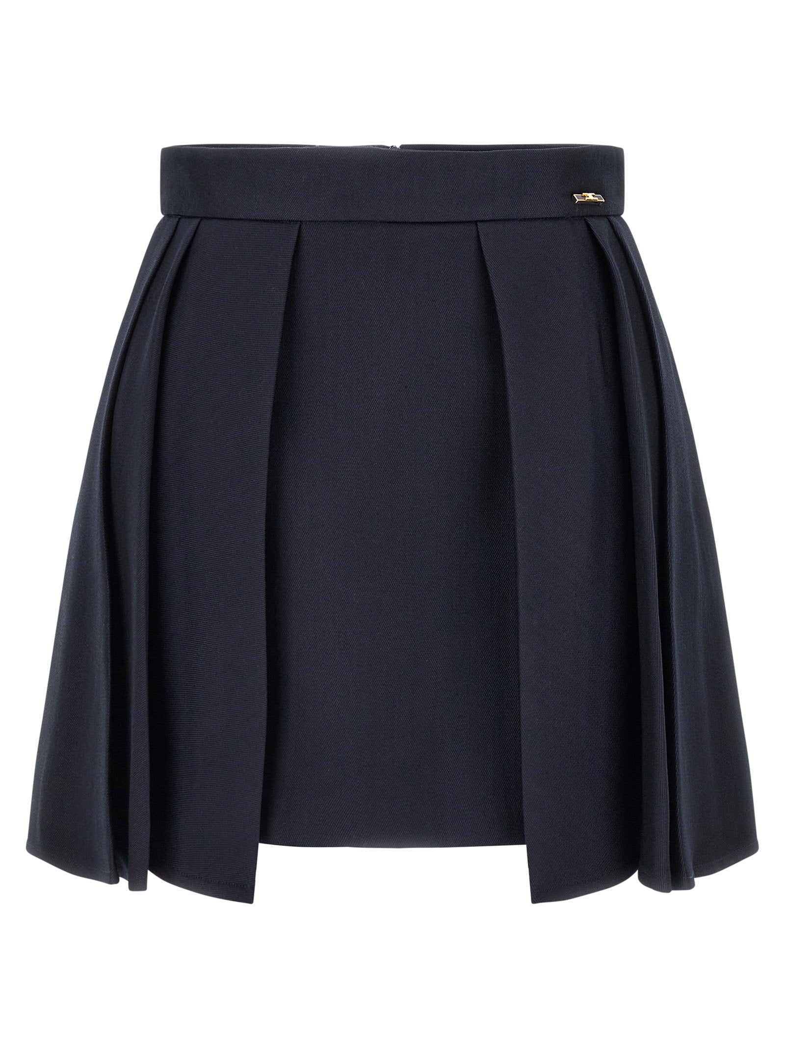 Fresh Wool Pleated Skirt — Navy