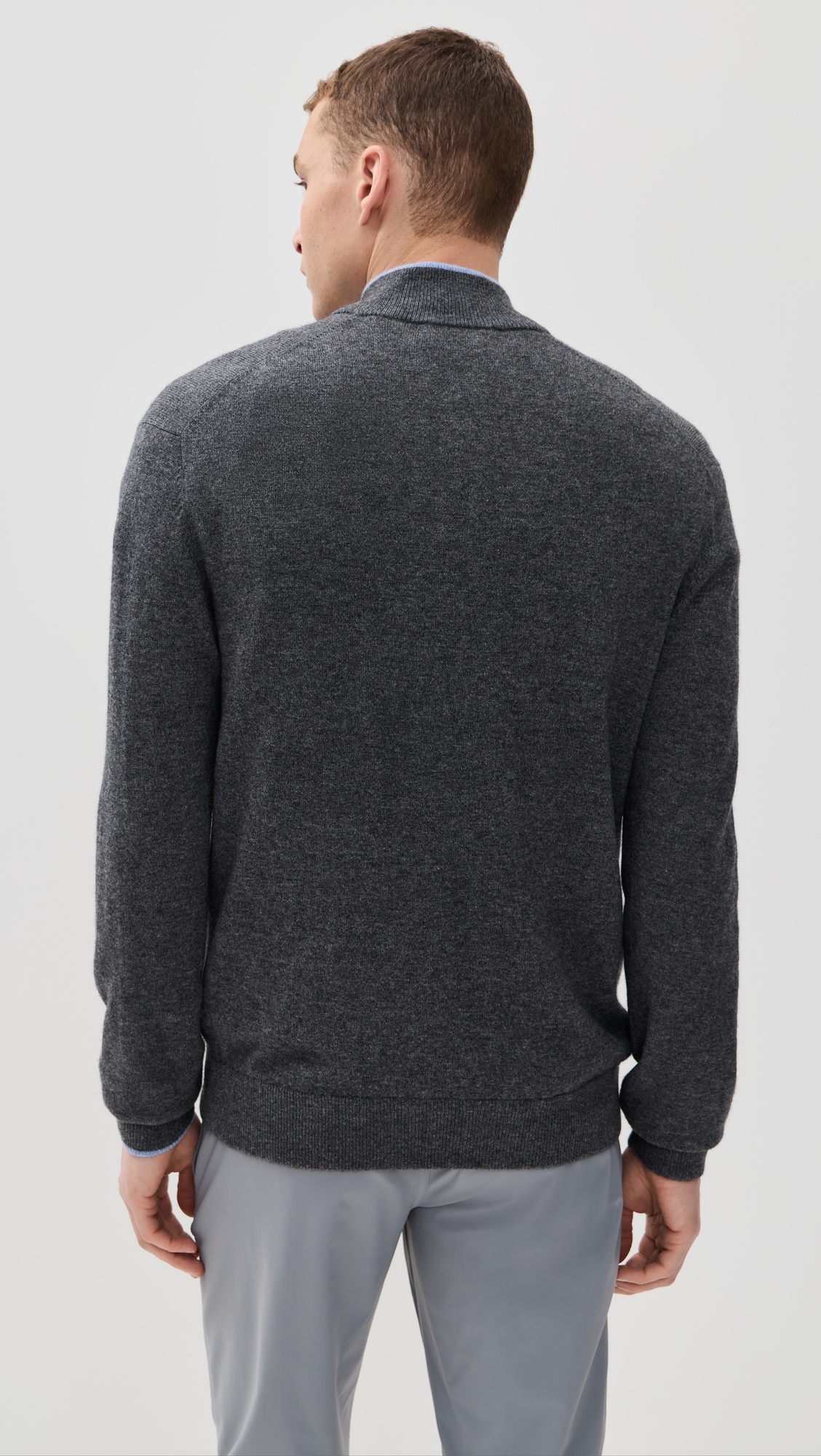 Greyson Sebonack Cashmere Blend Quarter Zip Sweater Dark Grey Heather