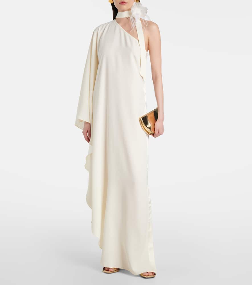 Bolkan Garden feather-trimmed maxi dress