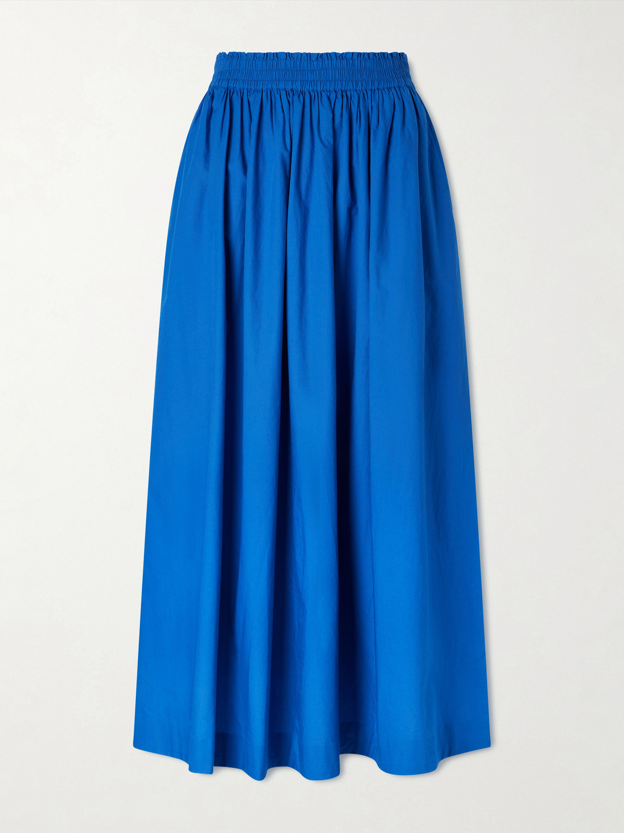 Dagny Organic Cotton-poplin Midi Skirt - Blue