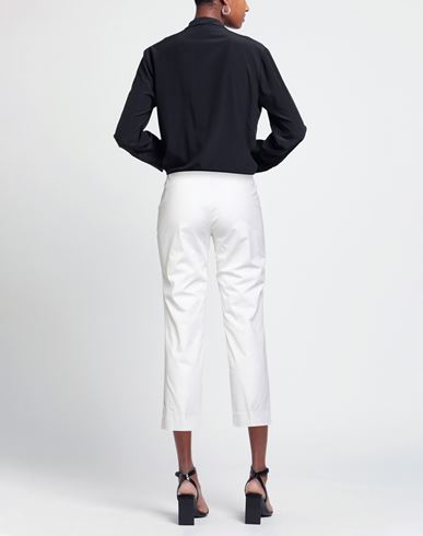 Woman Pants Ivory Size 6 Cotton, Elastane